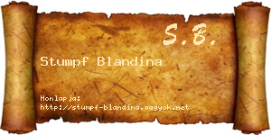 Stumpf Blandina névjegykártya
